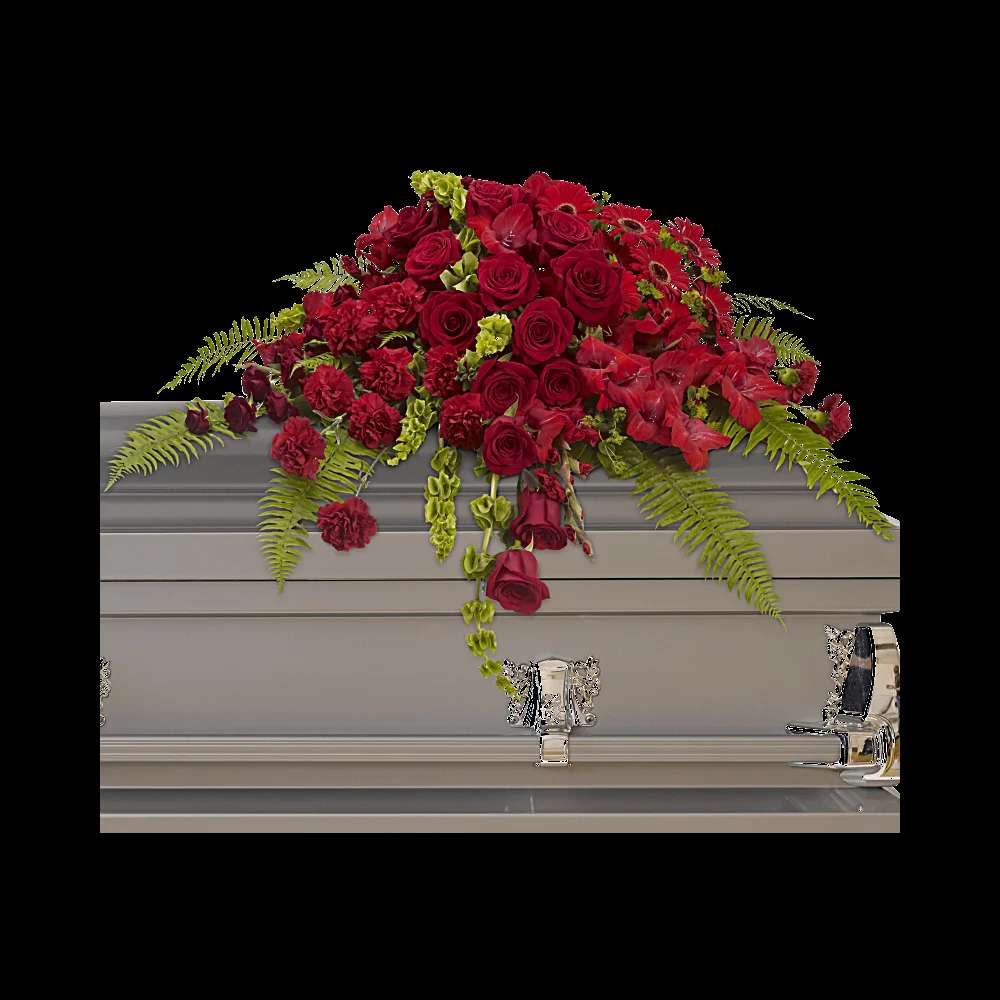Red Rose Sanctuary Casket Spray