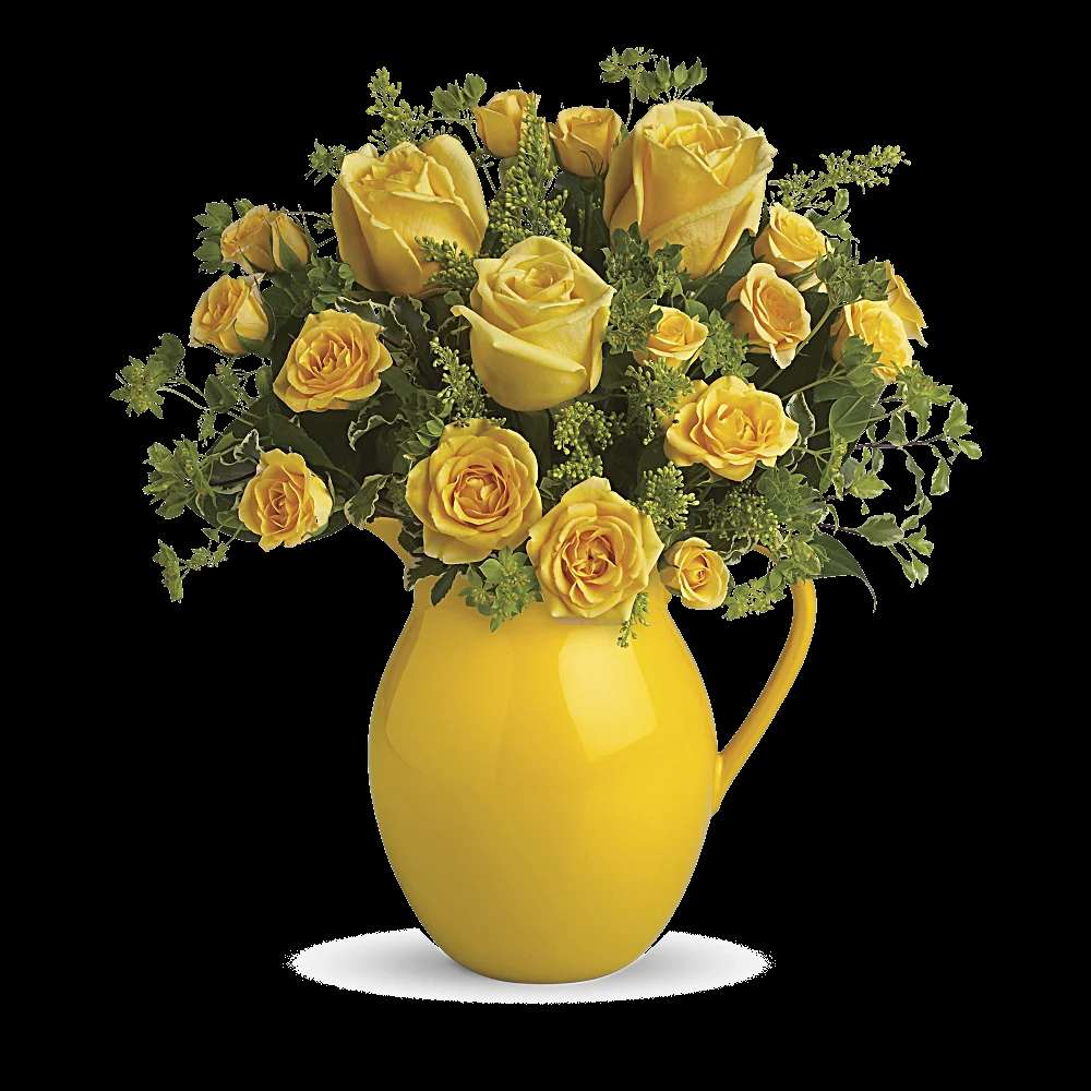 Teleflora's Sunny Day Pitcher of Roses