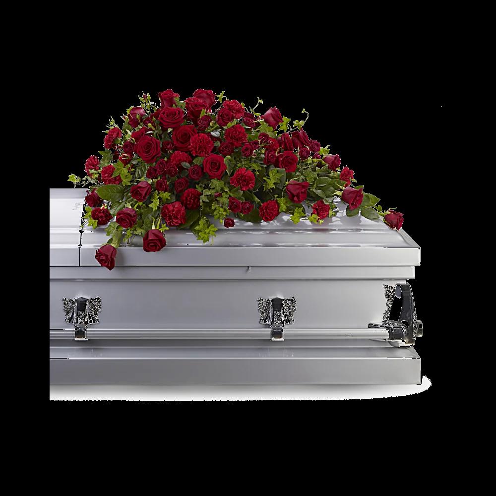 Red Rose Reverence Casket Spray