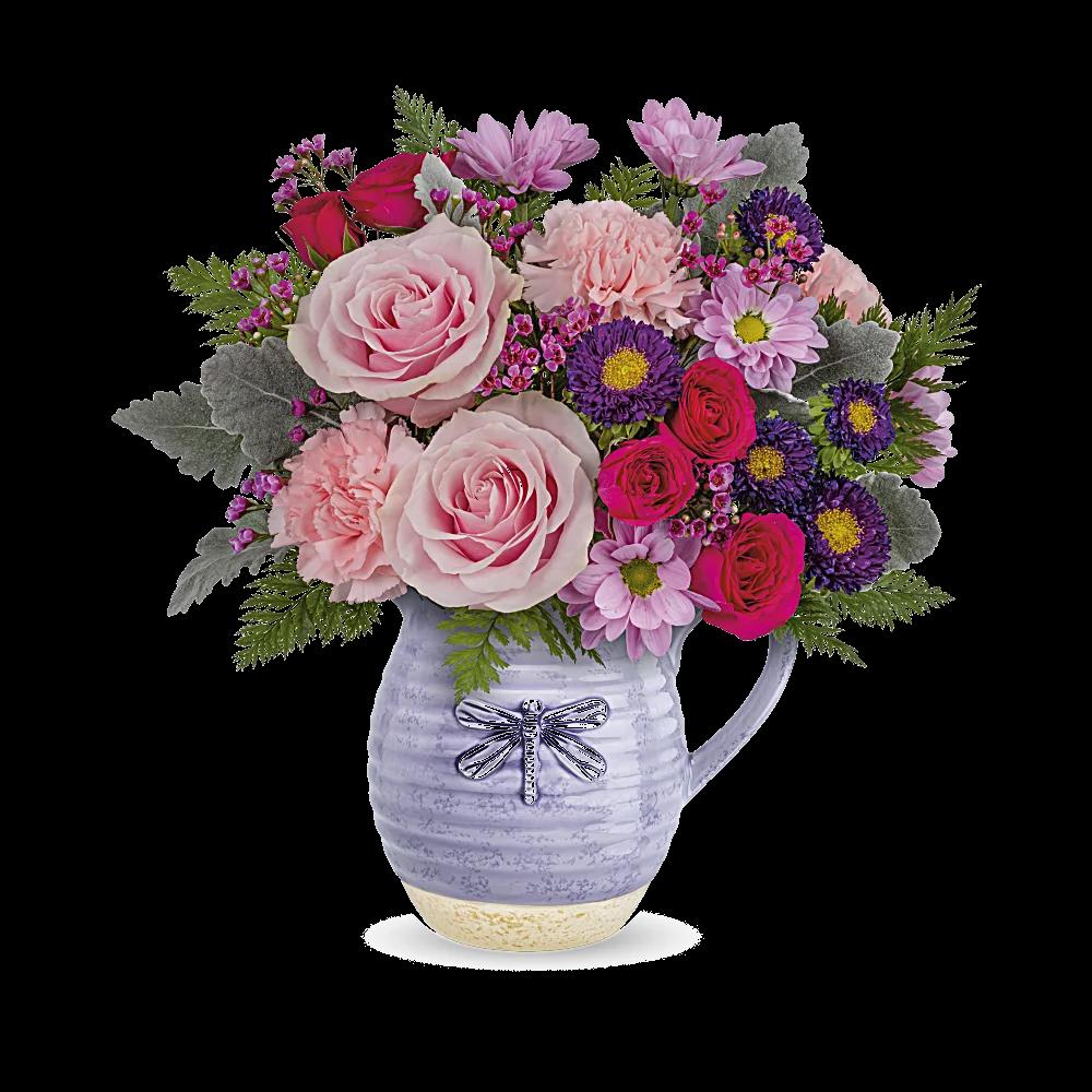 Teleflora's Playful Pitcher Bouquet